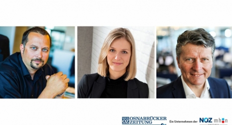 Burkhard Ewert (links) und Louisa Riepe bernehmen den CR-Posten von Ralf Geisenhanslke (rechts) - NOZ/MHN Medien